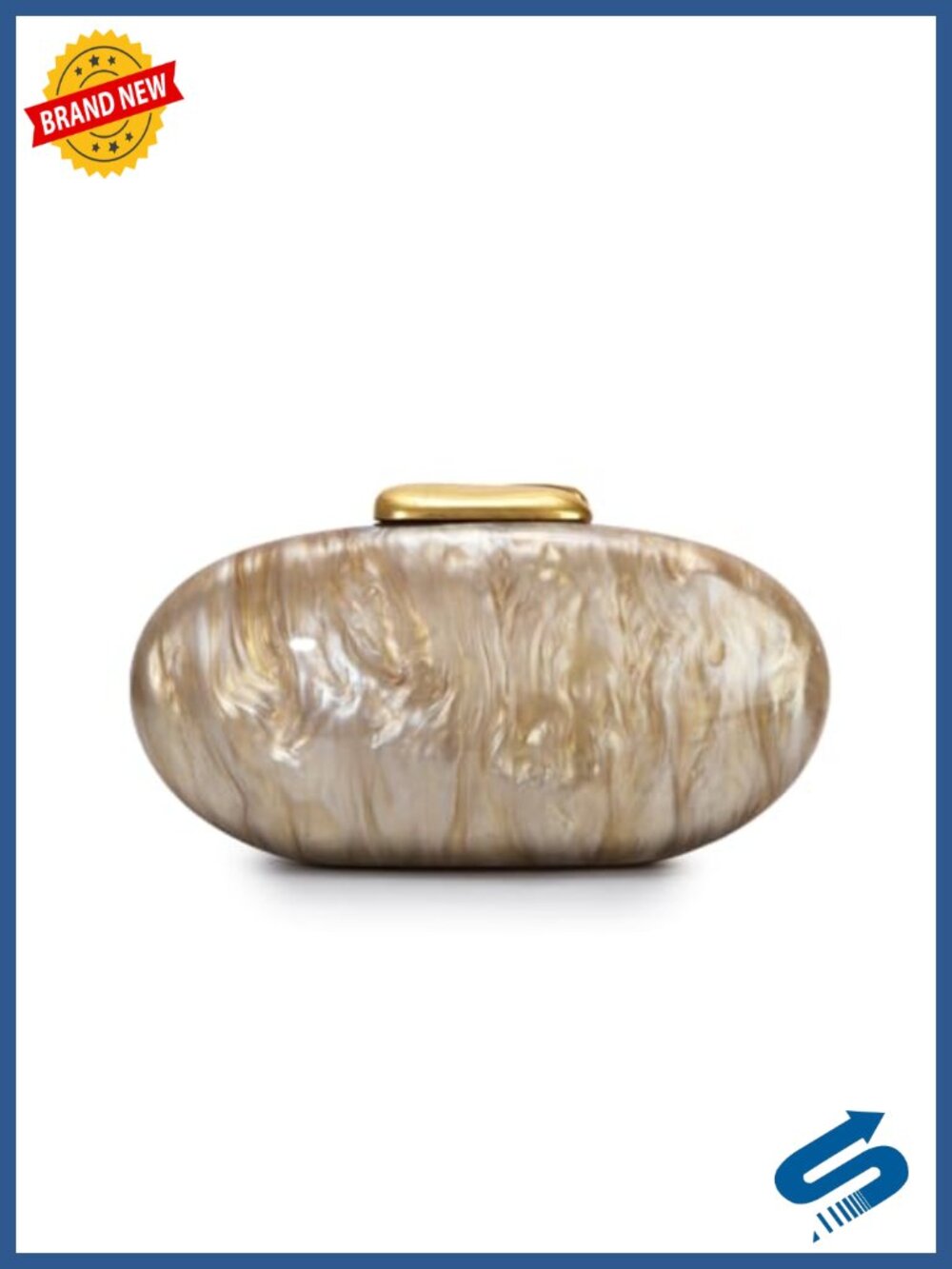 Acrylic Oval Seashell Clutch Crossbody Shoulder Bag
